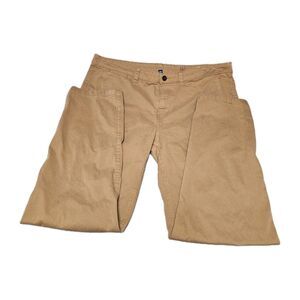 George Slim Chino Pants Men's Size 40X32 Tan Coin Pocket Flat Front Casual